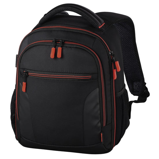 Hama - Mochila para equipo fotográfico  Funda tipo mochila para cámara réflex  compartimientos extraíbles  color negro y rojo