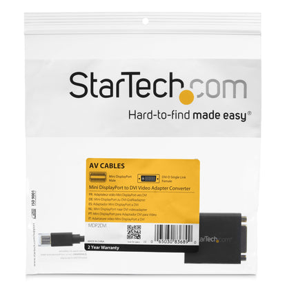 StarTech.com - Adaptador Conversor de Vídeo Mini DisplayPort a DVI - Convertidor DP Pasivo - 1920x1200