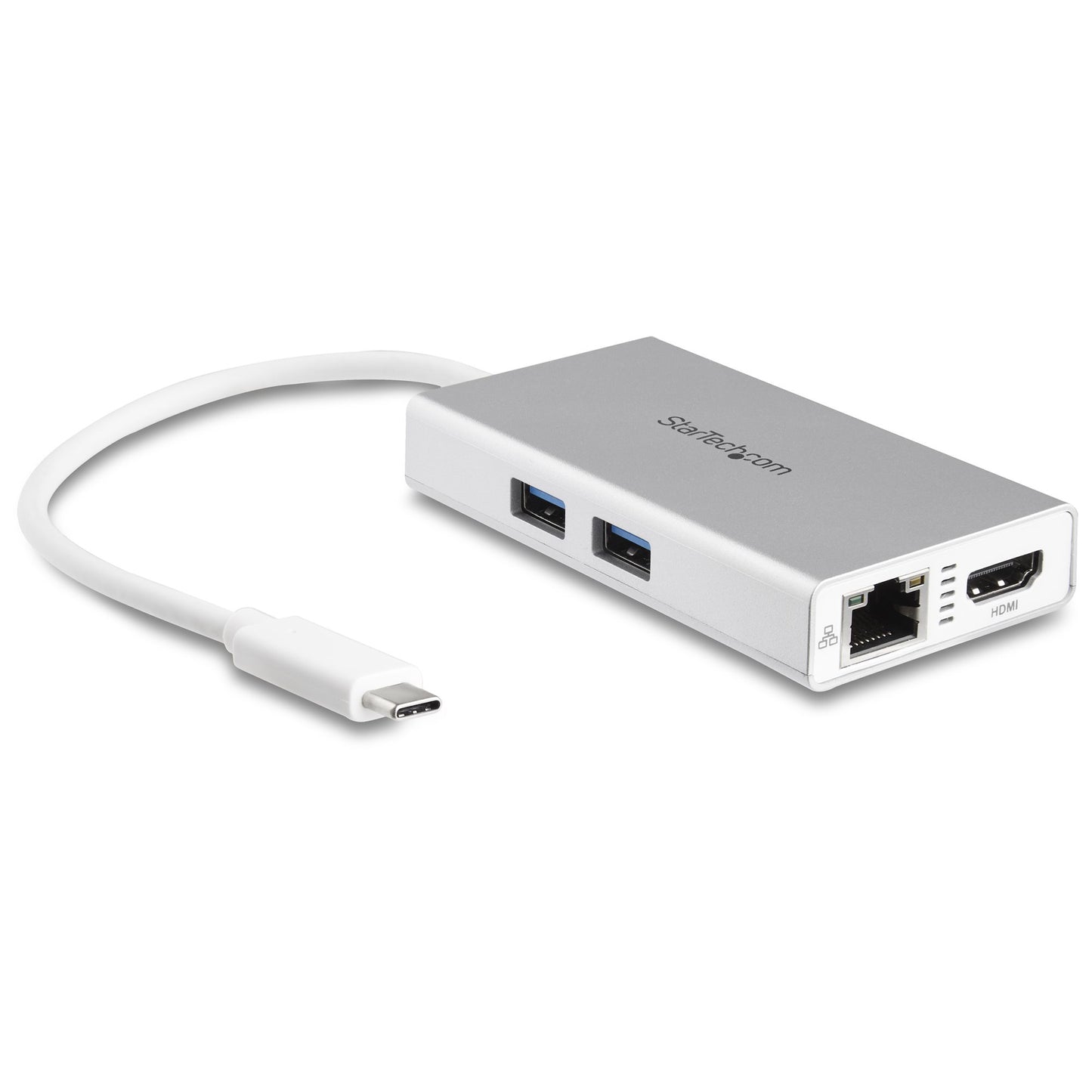 StarTech.com - Adaptador Multipuertos USB-C - Docking Station Portátil USB-C 4K HDMI - Entrega de Potencia 60W - GbE - Hub 2x USB-A 3.0- Mini Dock Portátil USB C para Portátiles - Blanco