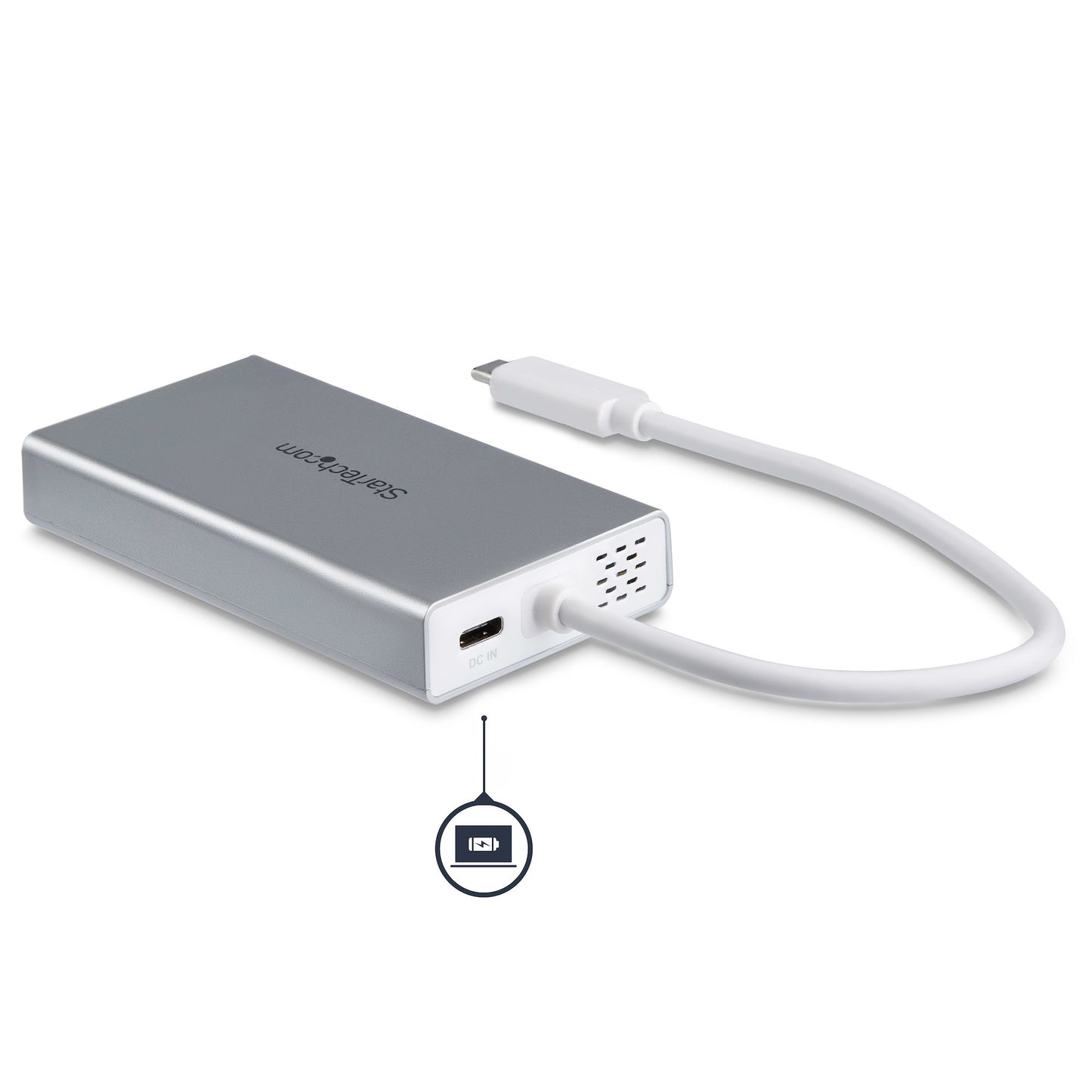 StarTech.com - Adaptador Multipuertos USB-C - Docking Station Portátil USB-C 4K HDMI - Entrega de Potencia 60W - GbE - Hub 2x USB-A 3.0- Mini Dock Portátil USB C para Portátiles - Blanco