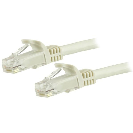 StarTech.com - Cable de 1 5m Cat6 Ethernet de Red Blanco - RJ45 sin Enganches - 24AWG