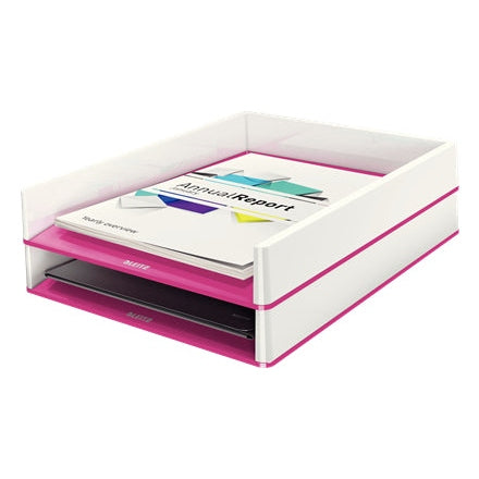 Leitz - 53611023 bandeja de escritorio/organizador Poliestireno Metálico  Rosa