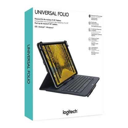 Logitech - Universal Folio Negro Bluetooth QWERTY Español