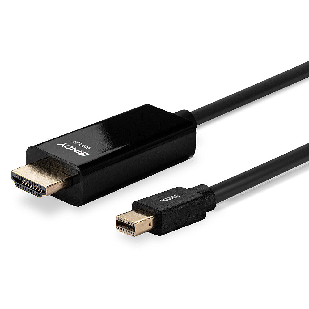 Lindy - 36928 adaptador de cable de vídeo 3 m Mini DisplayPort HDMI tipo A (Estándar) Negro