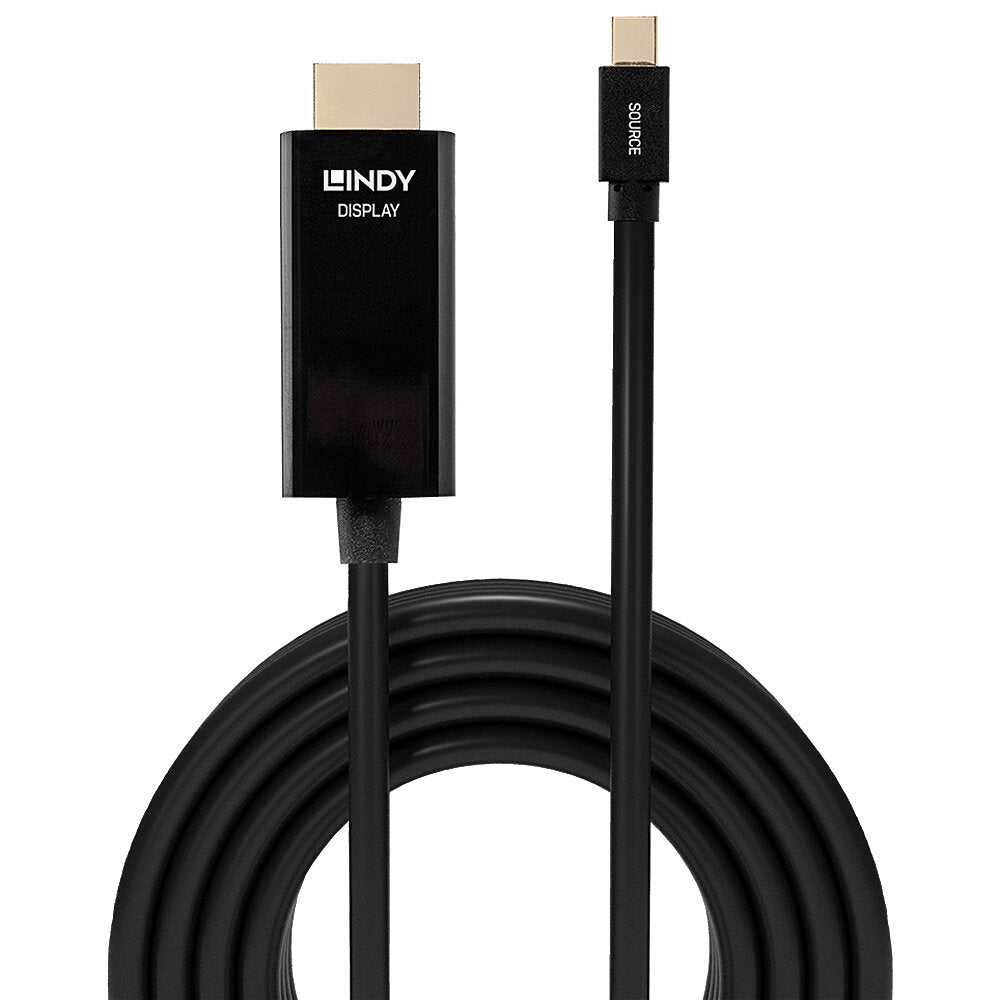 Lindy - 36928 adaptador de cable de vídeo 3 m Mini DisplayPort HDMI tipo A (Estándar) Negro