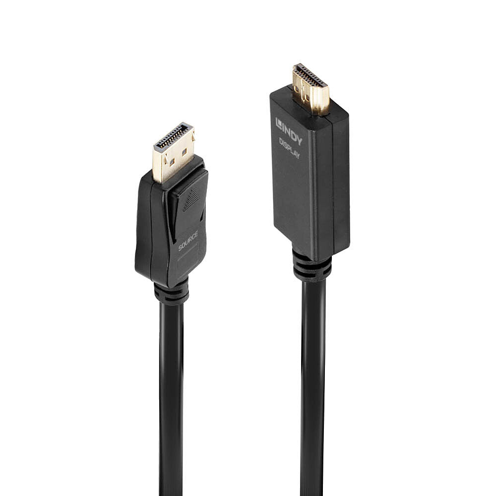 Lindy - 36921 adaptador de cable de vídeo 1 m DisplayPort HDMI tipo A (Estándar) Negro