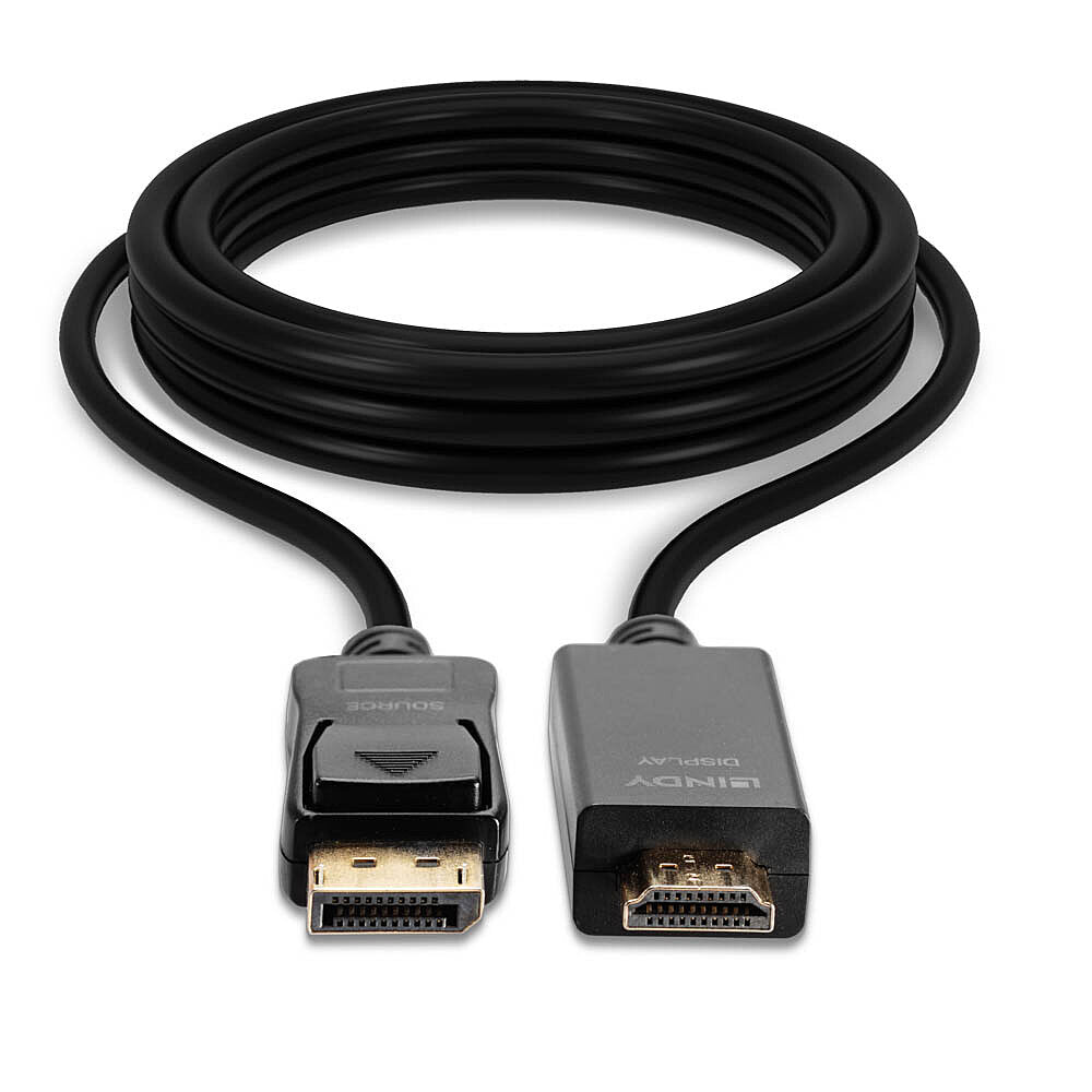 Lindy - 36924 adaptador de cable de vídeo 5 m DisplayPort HDMI tipo A (Estándar) Negro