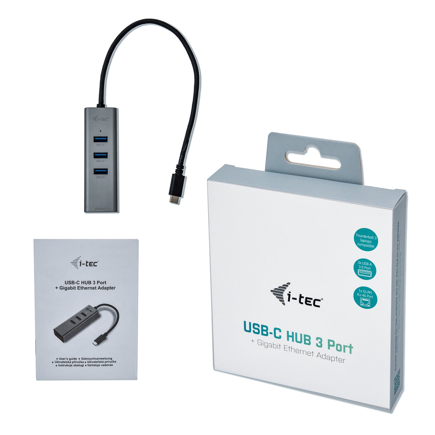 i-tec - Metal USB-C HUB 3 Port + Gigabit Ethernet Adapter