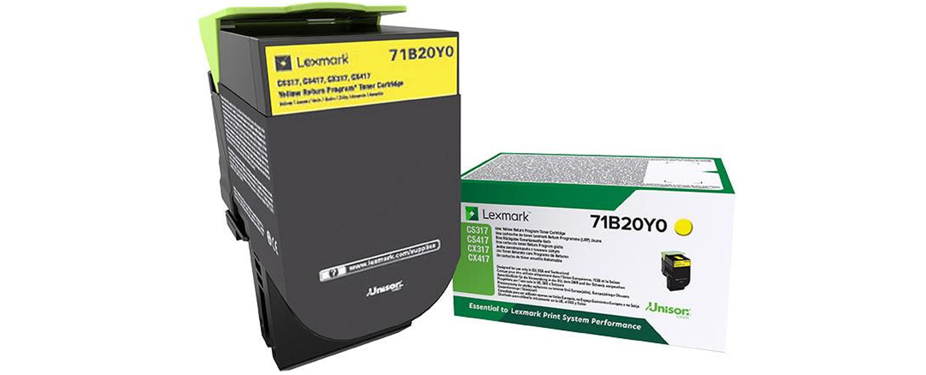 Lexmark 71B20Y0 cartucho de tóner 1 pieza(s) Original Amarillo