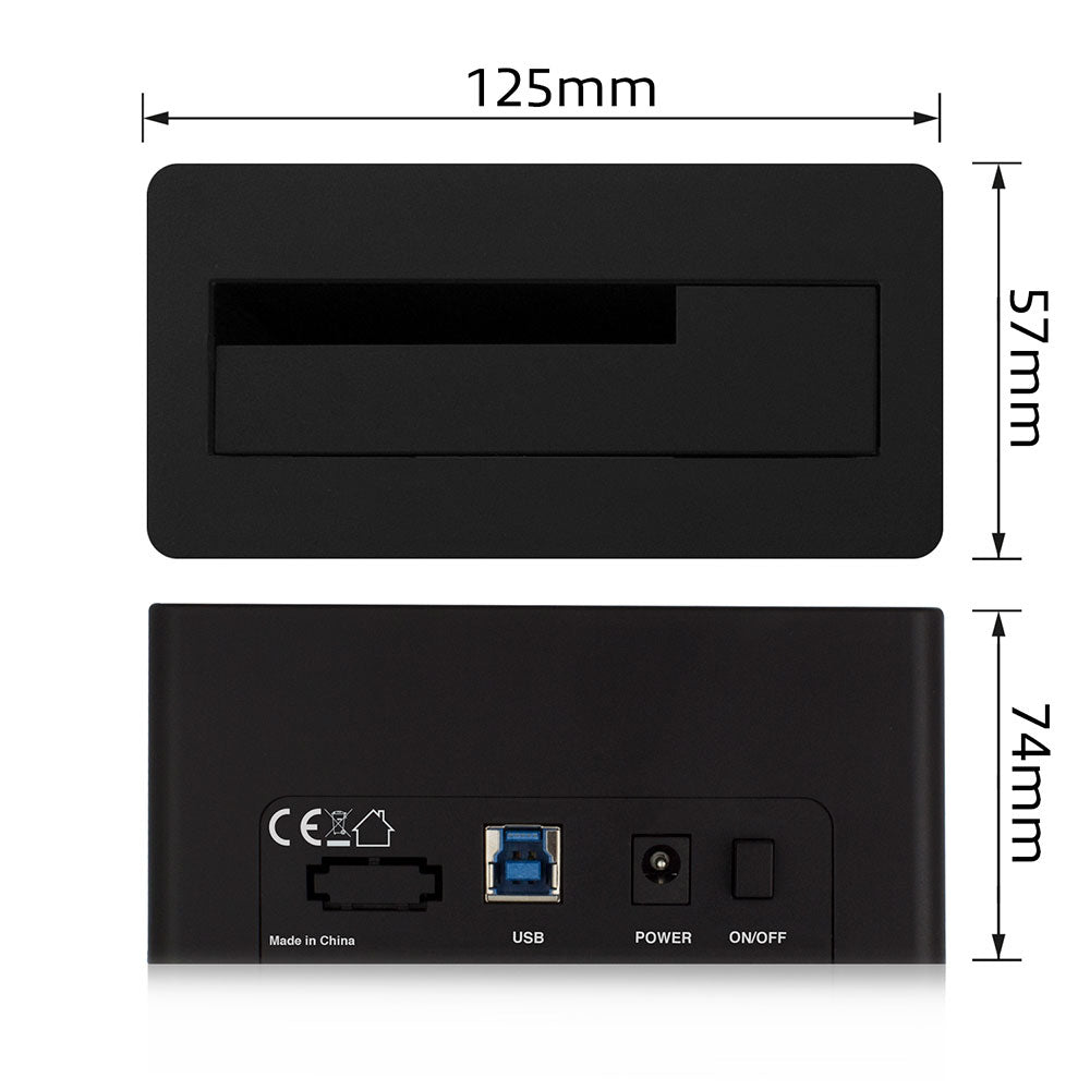 Ewent - EW7012 base de conexión para disco duro USB 3.2 Gen 1 (3.1 Gen 1) Type-B Negro