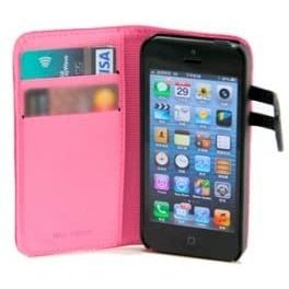 Sin Marca - FUNDA WAZZABEE PARA IPHONE 5 POLIPIEL  MARCO INTERIOR PLASTICO  CIERRE MAGNETICO  ROSA (WB-M30WP-PK)