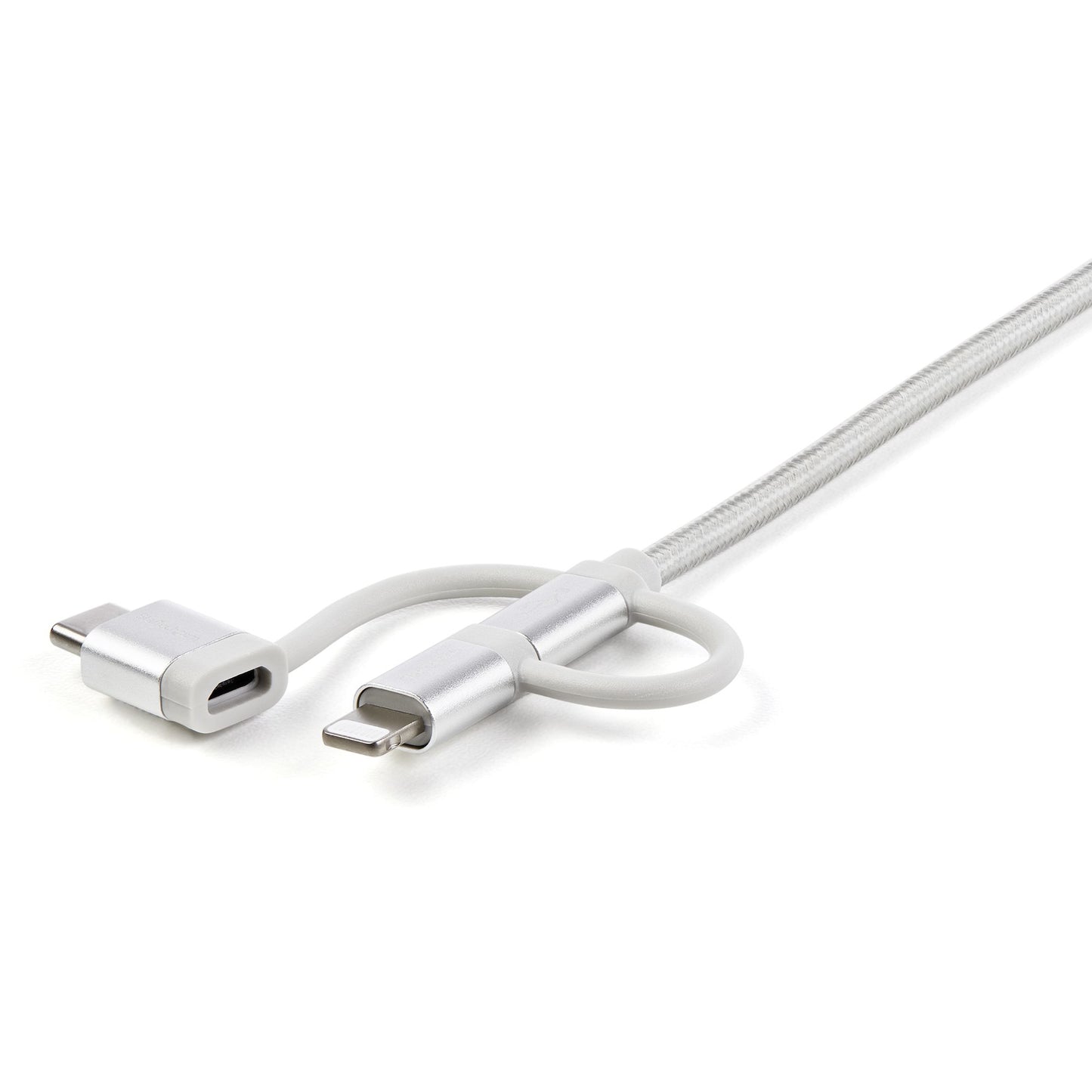 StarTech.com - Cable Trenzado de 1m USB a Lightning USB-C y Micro USB - Cable Cargador para Teléfono Móvil iPhone iPad Tablet