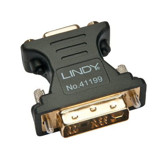 Lindy - 41199 cambiador de género para cable VGA DVI-I Negro  Oro