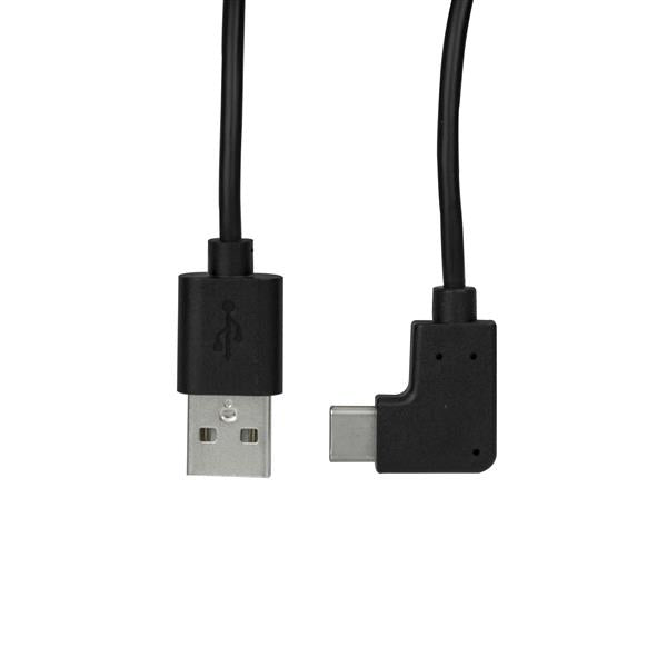 StarTech.com - Cable de Carga y Sincronización USB-A a USB-C de 1m - Cable de Datos USB-A a USB Tipo C - Cable Acodado USB Tipo C - M/M - Negro