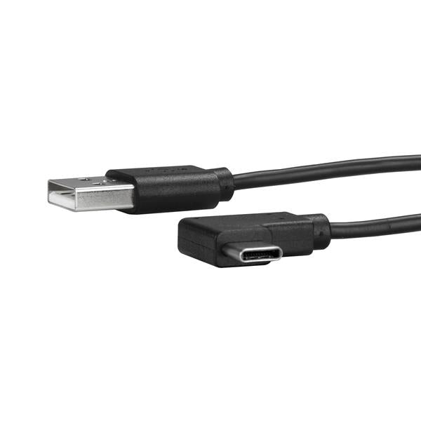 StarTech.com - Cable de Carga y Sincronización USB-A a USB-C de 1m - Cable de Datos USB-A a USB Tipo C - Cable Acodado USB Tipo C - M/M - Negro