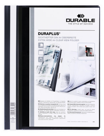 Durable - PAck de 25 Unid. Duraplus A4 Negro 257901