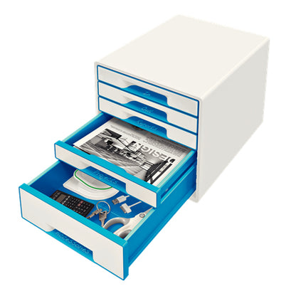 Leitz - Wow Cube archivador organizador Caucho Azul  Blanco