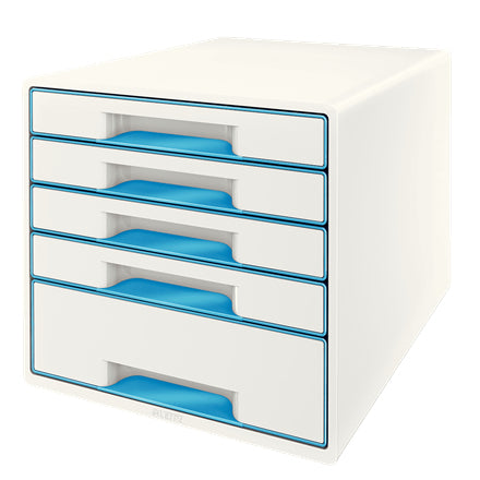 Leitz - Wow Cube archivador organizador Caucho Azul  Blanco