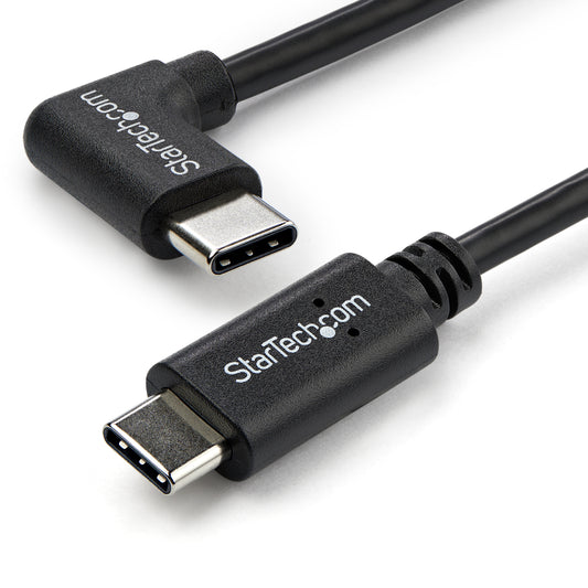 StarTech.com - Cable de 1m USB-C a USB-C Acodado a la Derecha - Cable USB Tipo C en Ángulo a la Derecha - Cable USBC en Ángulo