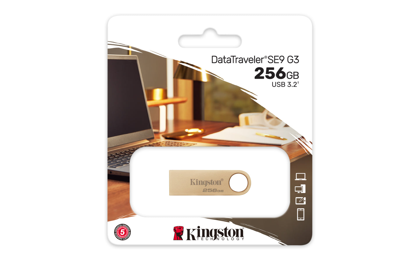 Kingston Technology - DataTraveler SE9 G3 unidad flash USB 256 GB USB tipo A 3.2 Gen 1 (3.1 Gen 1) Oro