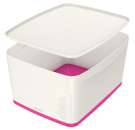 Leitz - MyBox Bandeja de almacenamiento Rectangular Acrilonitrilo butadieno estireno (ABS) Rosa  Blanco