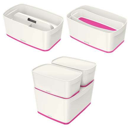 Leitz - MyBox Bandeja de almacenamiento Rectangular ABS sintéticos Rosa  Blanco