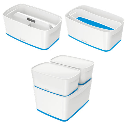 Leitz - MyBox Bandeja de almacenamiento Rectangular Acrilonitrilo butadieno estireno (ABS) Azul  Blanco