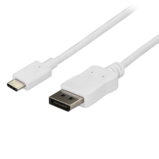 StarTech.com - Cable 1 8m USB C a DisplayPort 1.2 de 4K a 60Hz - Adaptador Convertidor USB Tipo C a DisplayPort - HBR2 - Conversor USBC con Modo Alt - Compatible con Thunderbolt 3 - Blanco