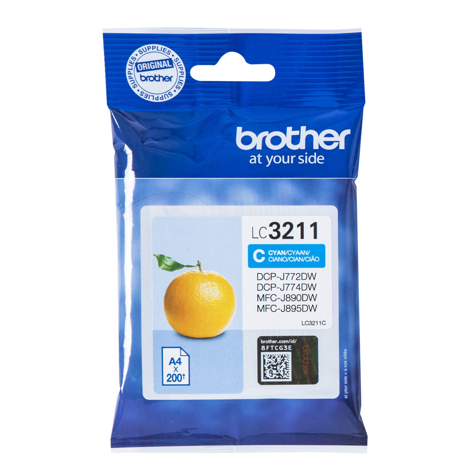 Brother LC-3211C cartucho de tinta Original Rendimiento estándar Cian