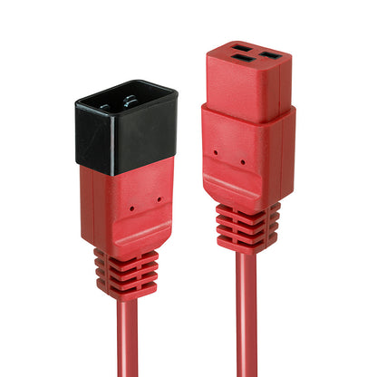 Lindy - 30123 cable de transmisión Rojo 1 m C19 acoplador C20 acoplador