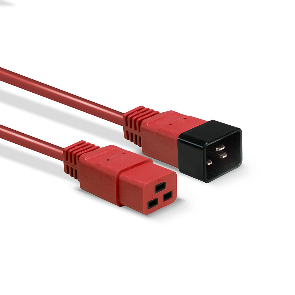 Lindy - 30123 cable de transmisión Rojo 1 m C19 acoplador C20 acoplador