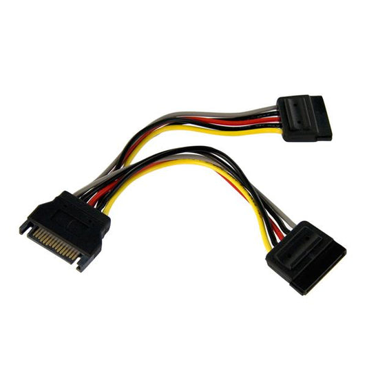 StarTech.com - Cable Adaptador Bifurcador Divisor Splitter de Alimentación SATA de 0 15m - 2x Hembra