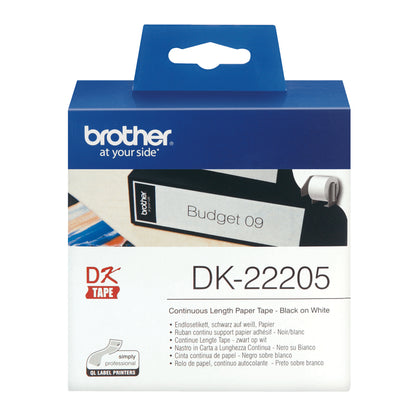 Brother DK-22205 cinta para impresora de etiquetas Negro sobre blanco