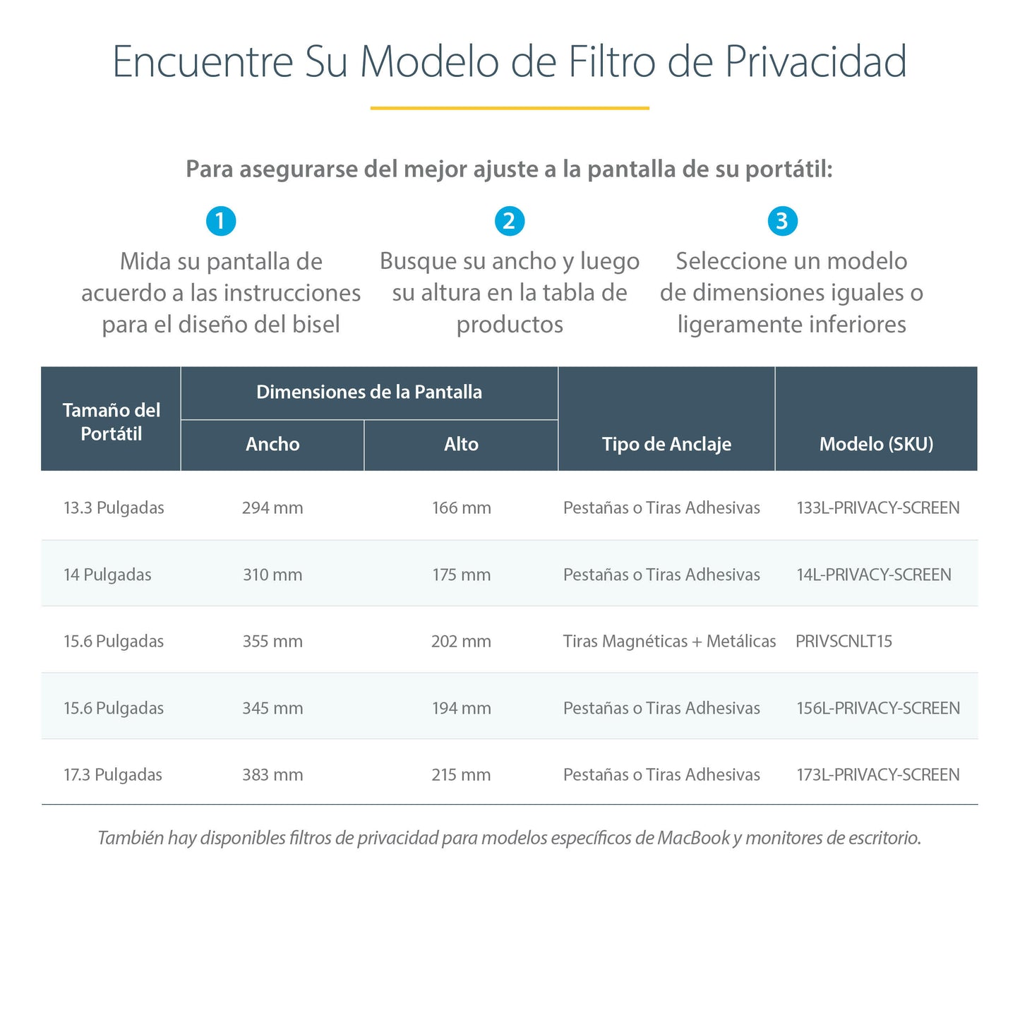 StarTech.com - Filtro de Privacidad para Portátil de 13 3in - Filtro para Monitor para Pantalla Ancha 16:9 - Protector de Pantalla - Reducción de Luz Azul del 51% - Mate/Brillante