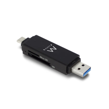 Ewent - EW1075 lector de tarjeta USB 3.2 Gen 1 (3.1 Gen 1) Type-A/Type-C Negro