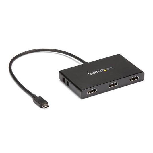 StarTech.com - Adaptador Multimonitor de 3 Puertos - Divisor Splitter de Vídeo USB-C a 3x HDMI - Hub MST USB Tipo C a HDMI - 4K 30Hz Doble o 1080p Triple - Compatible con TB3 - Windows