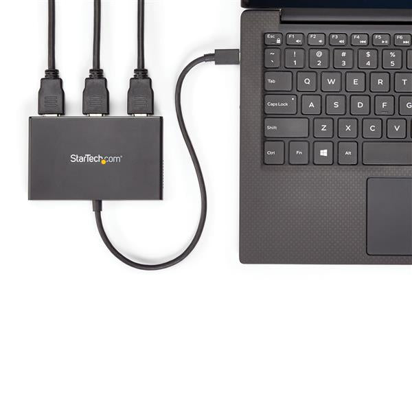 StarTech.com - Adaptador Multimonitor de 3 Puertos - Divisor Splitter de Vídeo USB-C a 3x HDMI - Hub MST USB Tipo C a HDMI - 4K 30Hz Doble o 1080p Triple - Compatible con TB3 - Windows