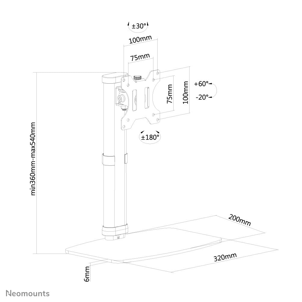 Neomounts - Soporte de escritorio para pantallas