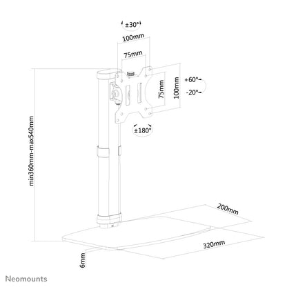 Neomounts - Soporte de escritorio para pantallas