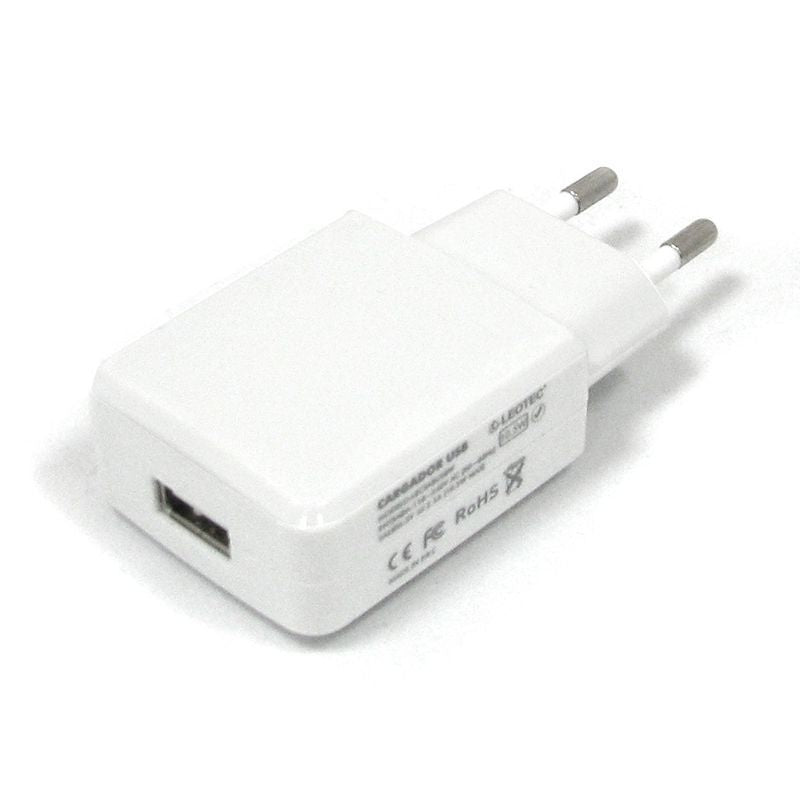 Leotec - Cargador USB 5V 2A Blanco