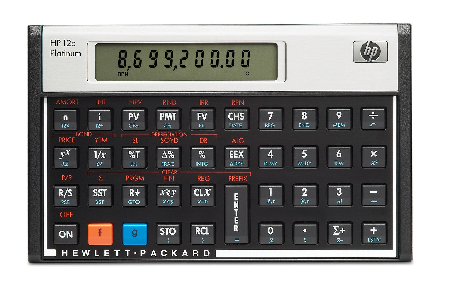 HP - 12c calculadora Escritorio Calculadora financiera Aluminio  Negro