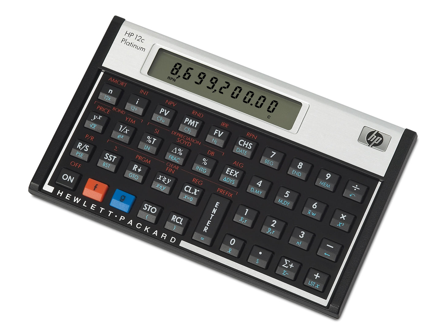 HP - 12c calculadora Escritorio Calculadora financiera Aluminio  Negro