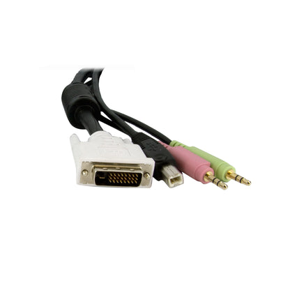 StarTech.com - Cable de 1 8m para Switch Conmutador KVM 4en1 DVI-D Dual Link Doble Enlace USB con Audio Micrófono