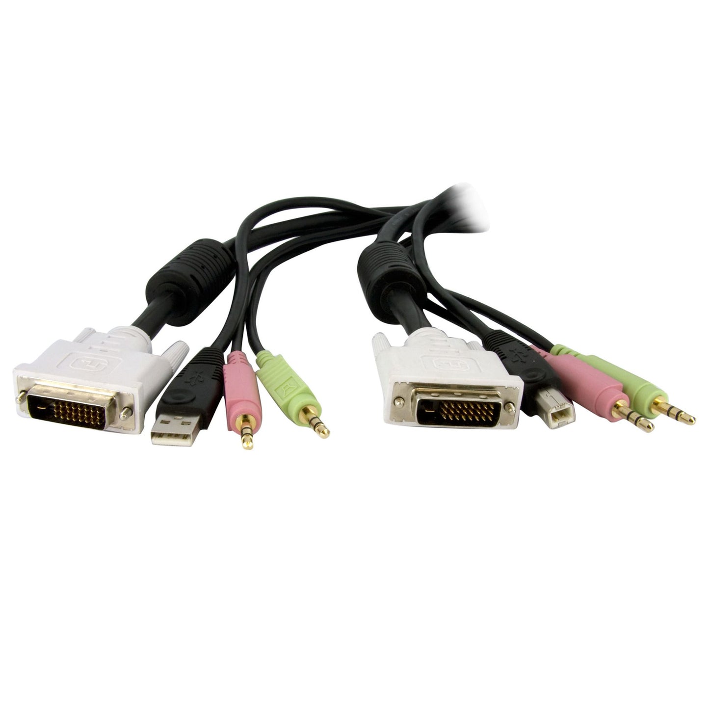 StarTech.com - Cable de 1 8m para Switch Conmutador KVM 4en1 DVI-D Dual Link Doble Enlace USB con Audio Micrófono