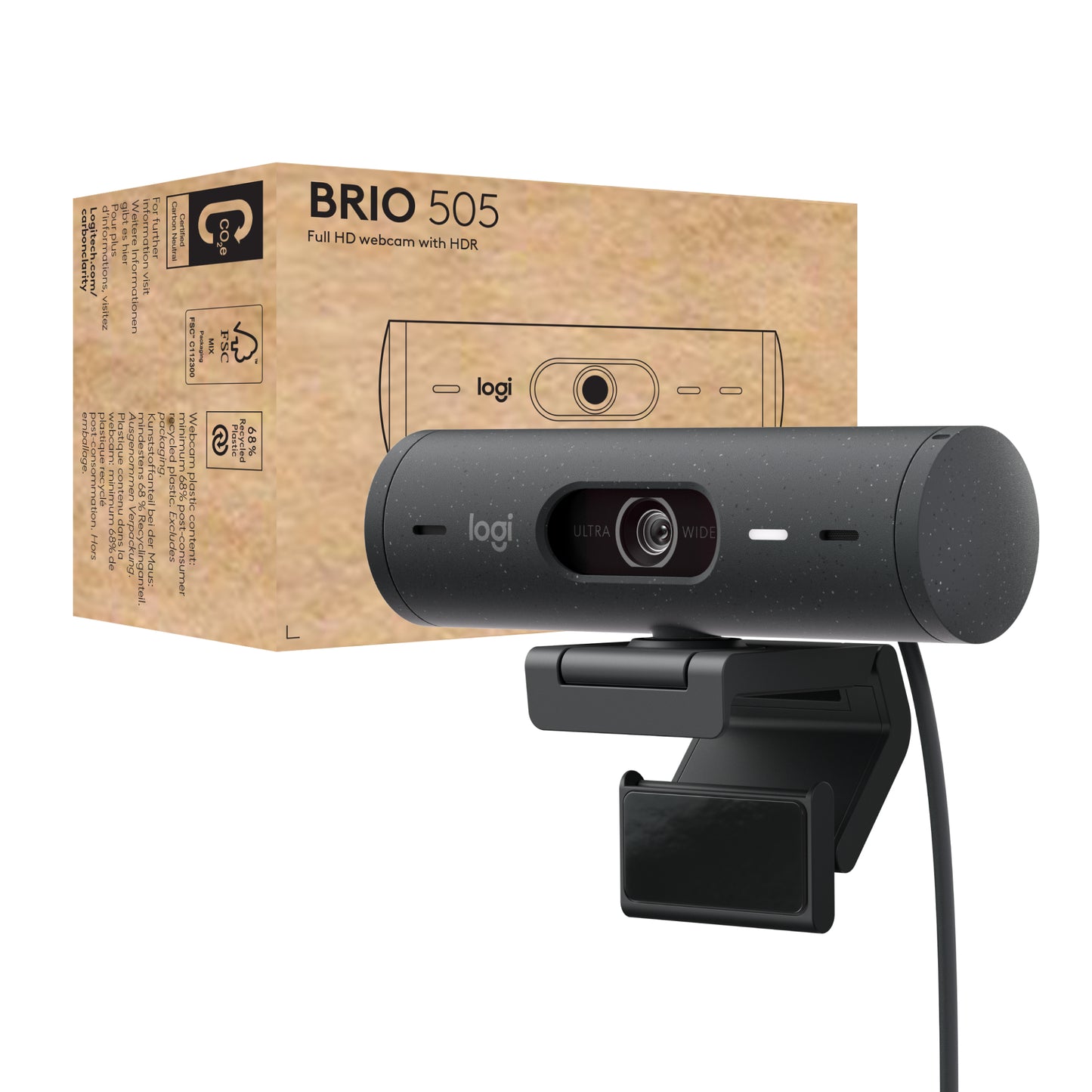 Logitech - Brio 505 cámara web 4 MP 1920 x 1080 Pixeles USB Negro