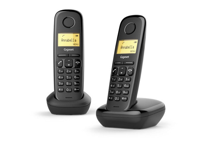 Gigaset - A170 Duo Teléfono DECT/analógico Identificador de llamadas Negro