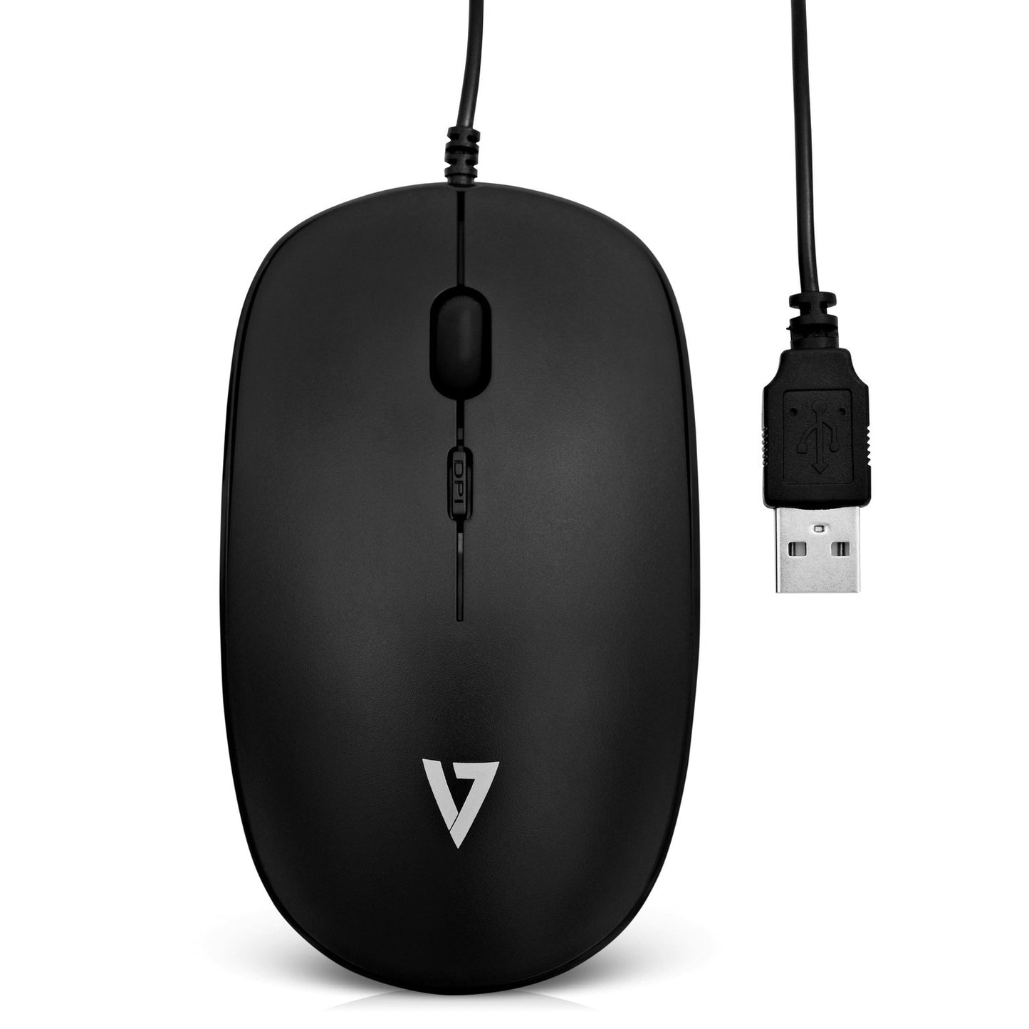 V7 - Perfil bajo USB Óptico Ratón - Negro