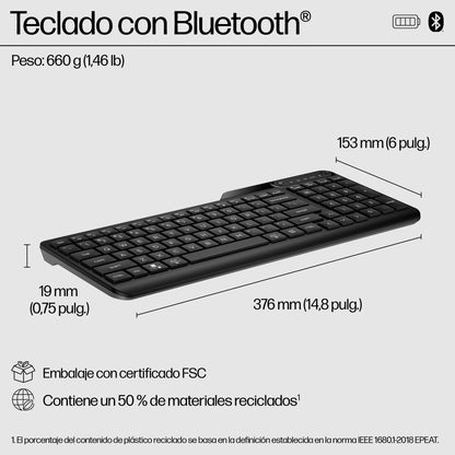 HP - Teclado multidispositivo Bluetooth 460