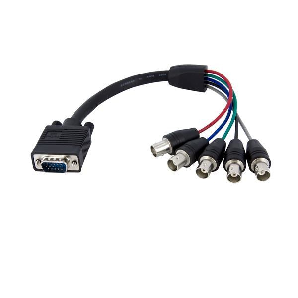 StarTech.com - Cable de 30 cm Coaxial para Monitor HD15 VGA a 5 BNC RGBHV - Macho a Hembra