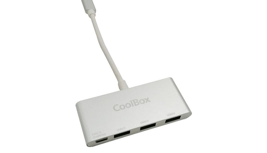 CoolBox - COO-HUC3U3PD hub de interfaz USB 3.2 Gen 1 (3.1 Gen 1) Type-C 5000 Mbit/s Aluminio